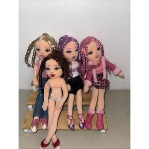 Ty Girlz Lot Of 4 Plush 13" Dolls Sizzling Sue Bubbly Brittney Totally Trish